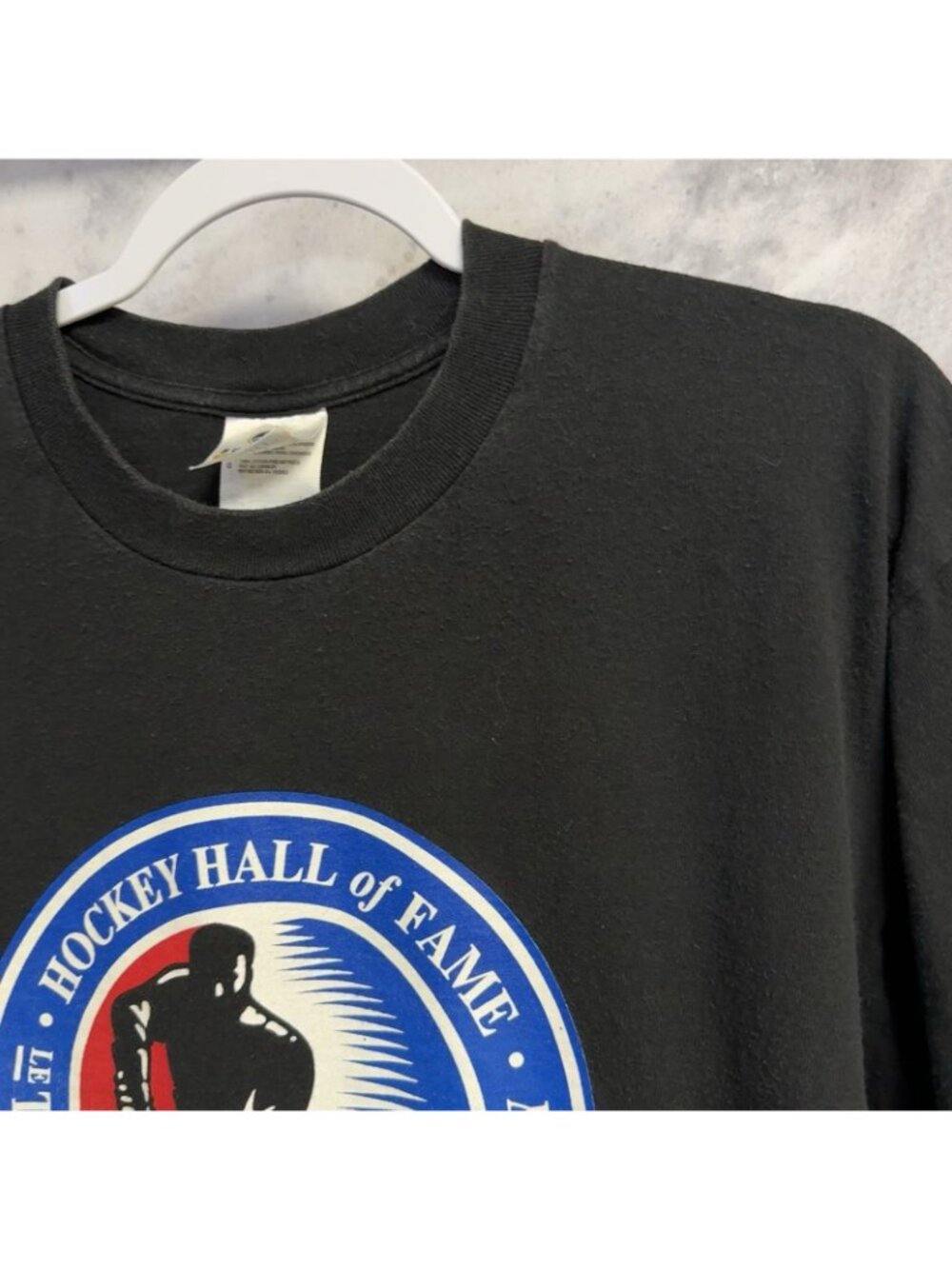 Vintage Hockey Hall of Fame T Shirt Mens Large Black 90s Single Stitch - Picture 4 of 9